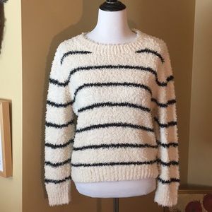 VINCE Size SMALL Stripe Nubby Sweater Nautical Crewneck Linen Cotton $395 NEW